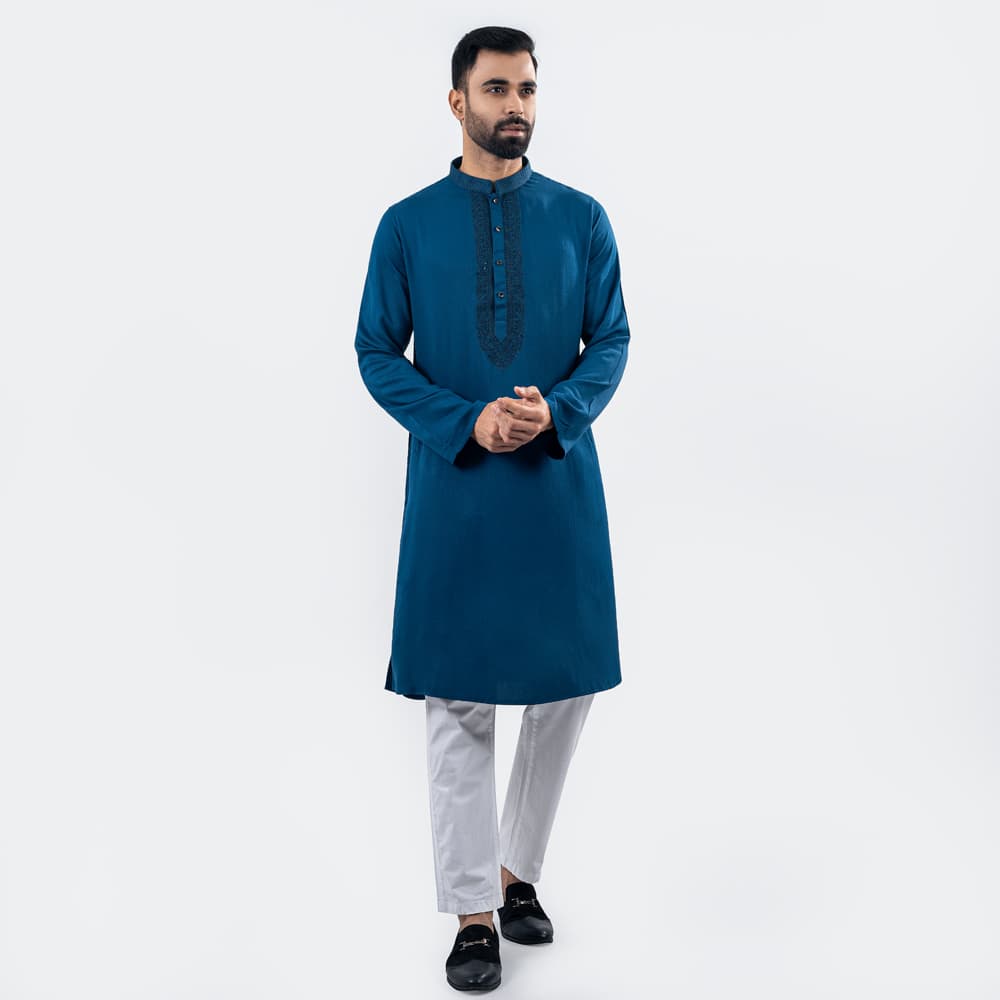 Lubnan Men’s Regular Fit Black Color Premium Panjabi - LubnanBD