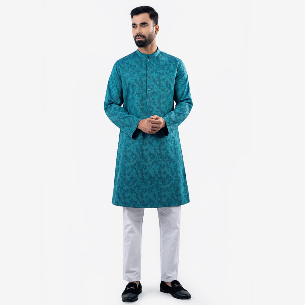 Lubnan Men’s Regular Fit Blue Color Panjabi - LubnanBD