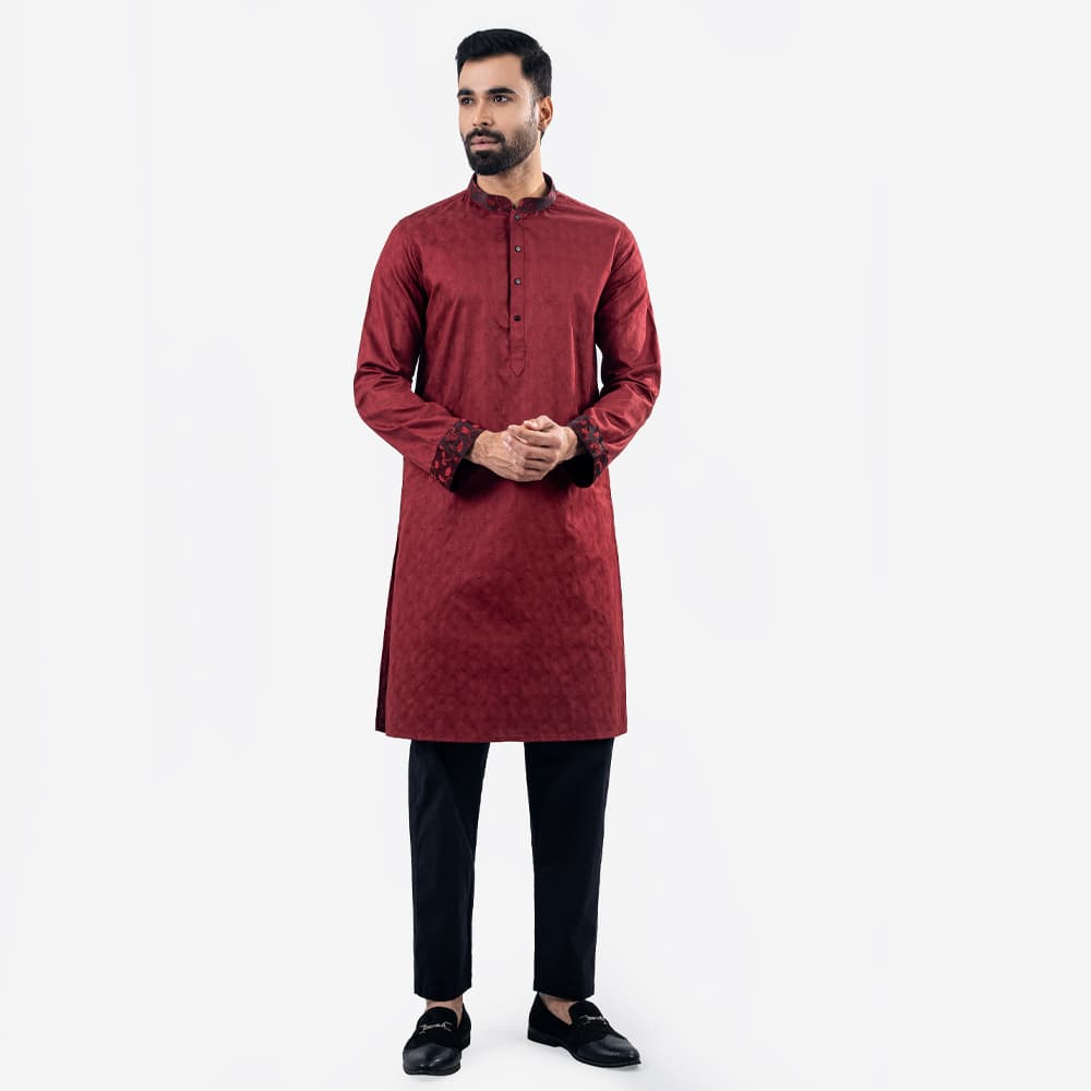 Lubnan Men’s Regular Fit Pink Color Panjabi - LubnanBD